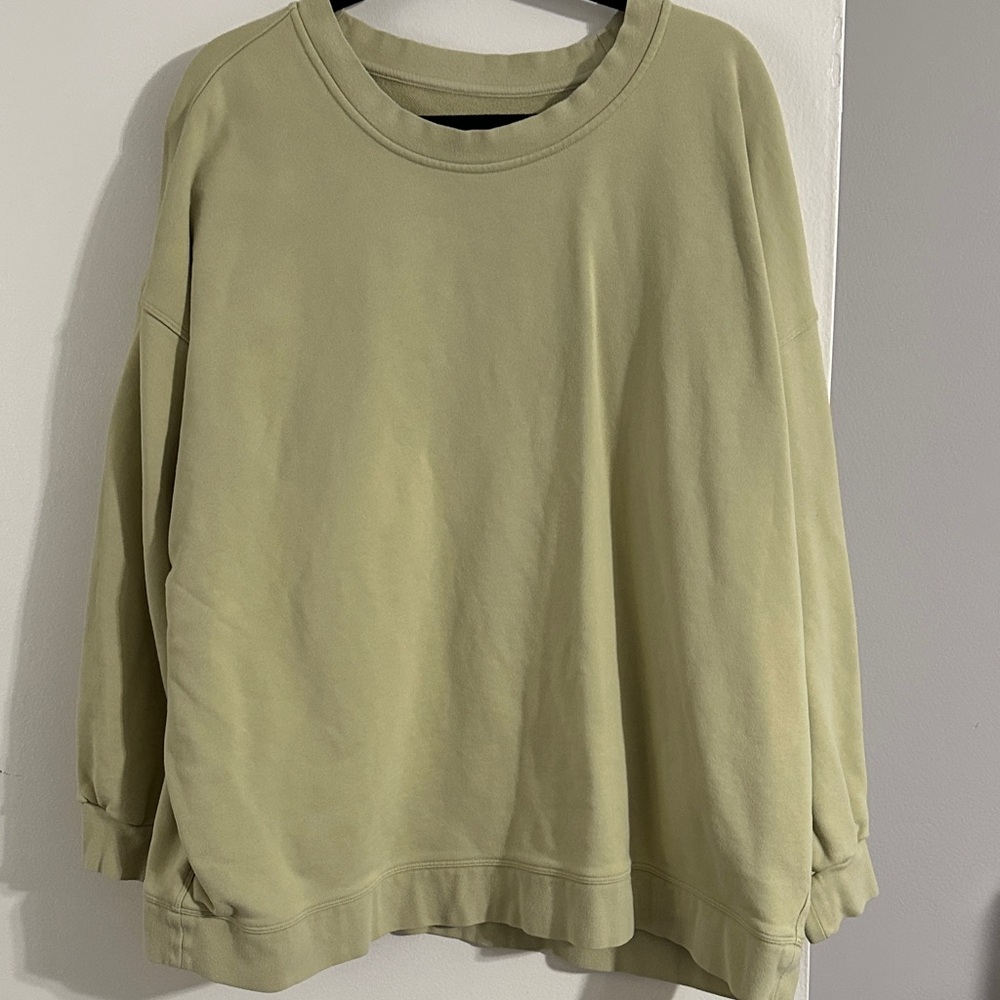 lululemon athletica Oversized Crewneck Sweater in Light Olive